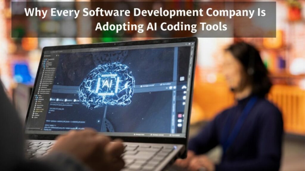 AI coding tools improving workflow in a modern software development company office